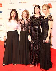 Mia Spegler, Leonie Wesselow, Juliane Köhler und Kim Riedle @ Deutscher Filmball 2018  (©Foto: Martin Schmitz)